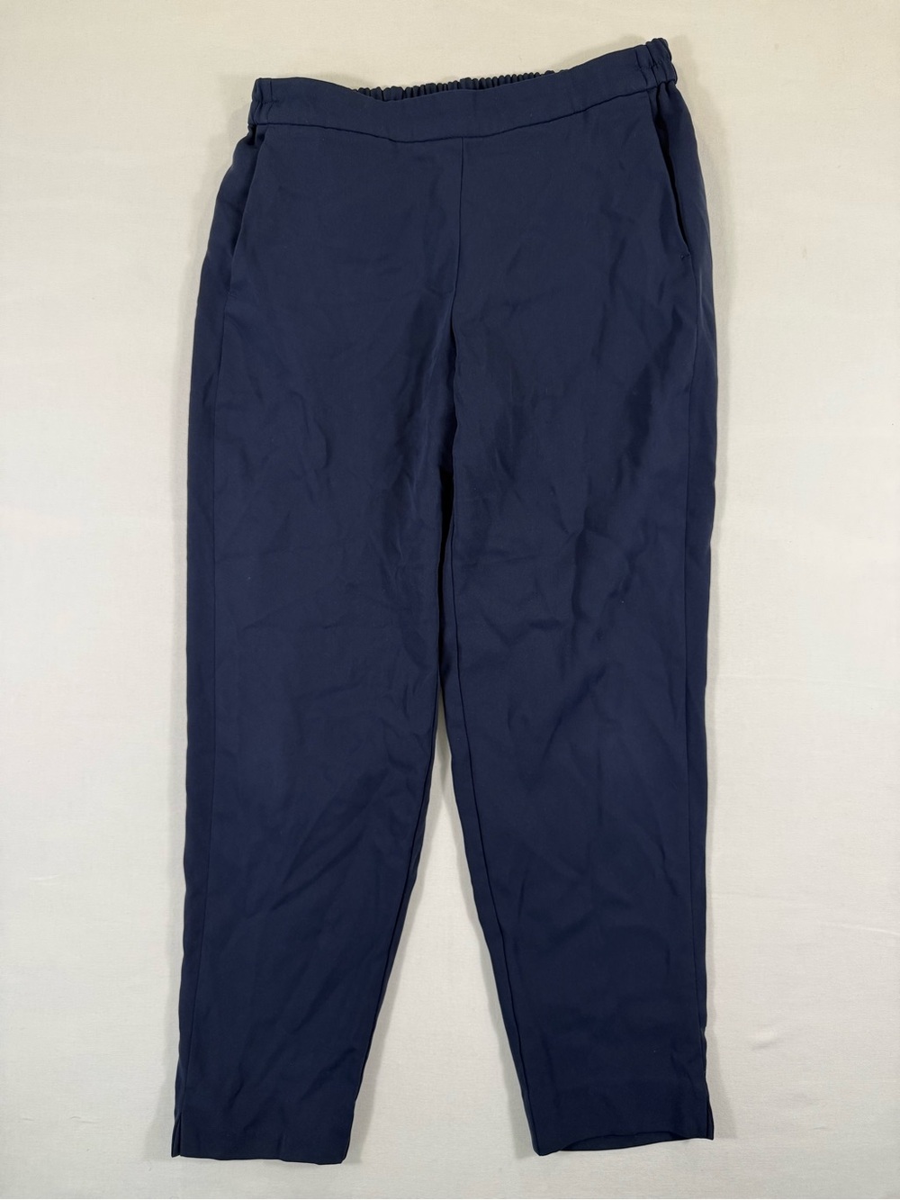J. Crew Navy Straight-Leg Elastic-Back Chinos